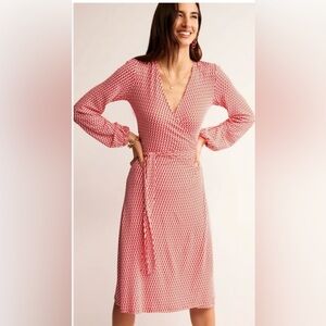 BODEN Joanna Jersey Midi Wrap Long Sleeve Dress LIKE NEW